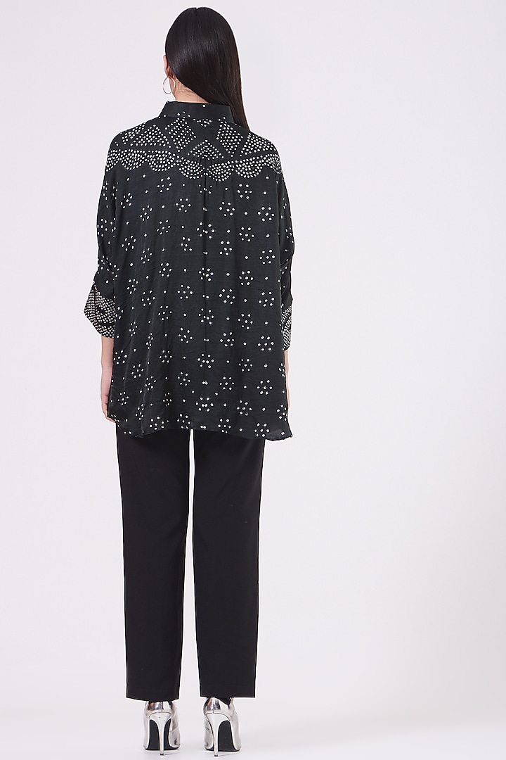 Black Printed Shirt by Alpa & Reena at Pernia's Pop Up Shop
