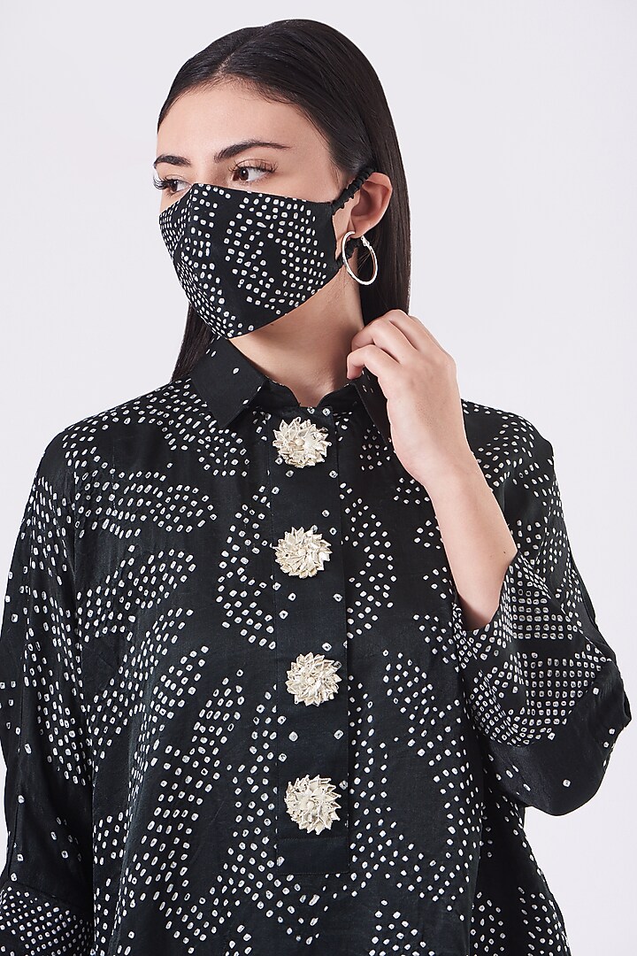 Black Printed Shirt by Alpa & Reena at Pernia's Pop Up Shop