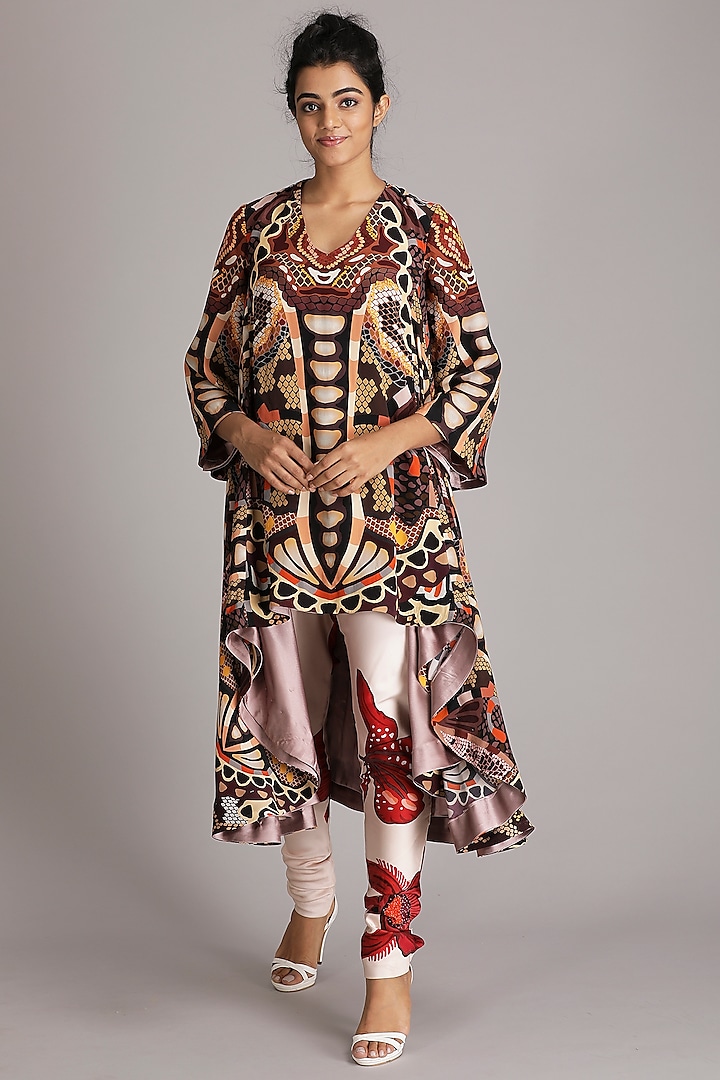Ebony Brown Printed Tunic by Alpona Designs