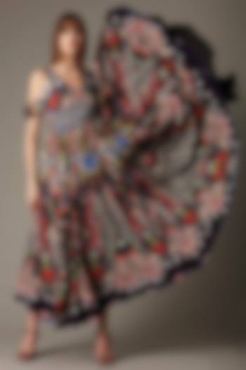 Multi-Colored Printed Flared Vacation Dress by Alpona Designs at Pernia's Pop Up Shop