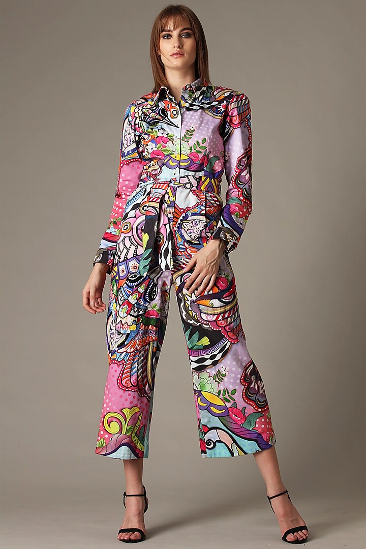 Multi-Colored Printed Jumpsuit by Alpona Designs