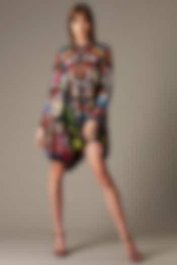 Multi-Colored Printed Shirt Dress by Alpona Designs