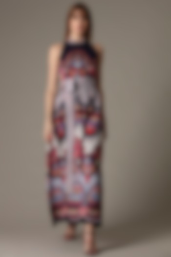 Midnight Purple Folk Printed Vacation Dress by Alpona Designs at Pernia's Pop Up Shop