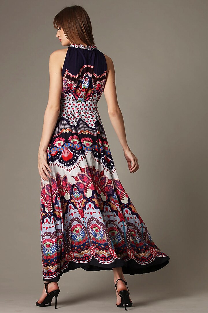 Midnight Purple Folk Printed Vacation Dress by Alpona Designs at Pernia's Pop Up Shop