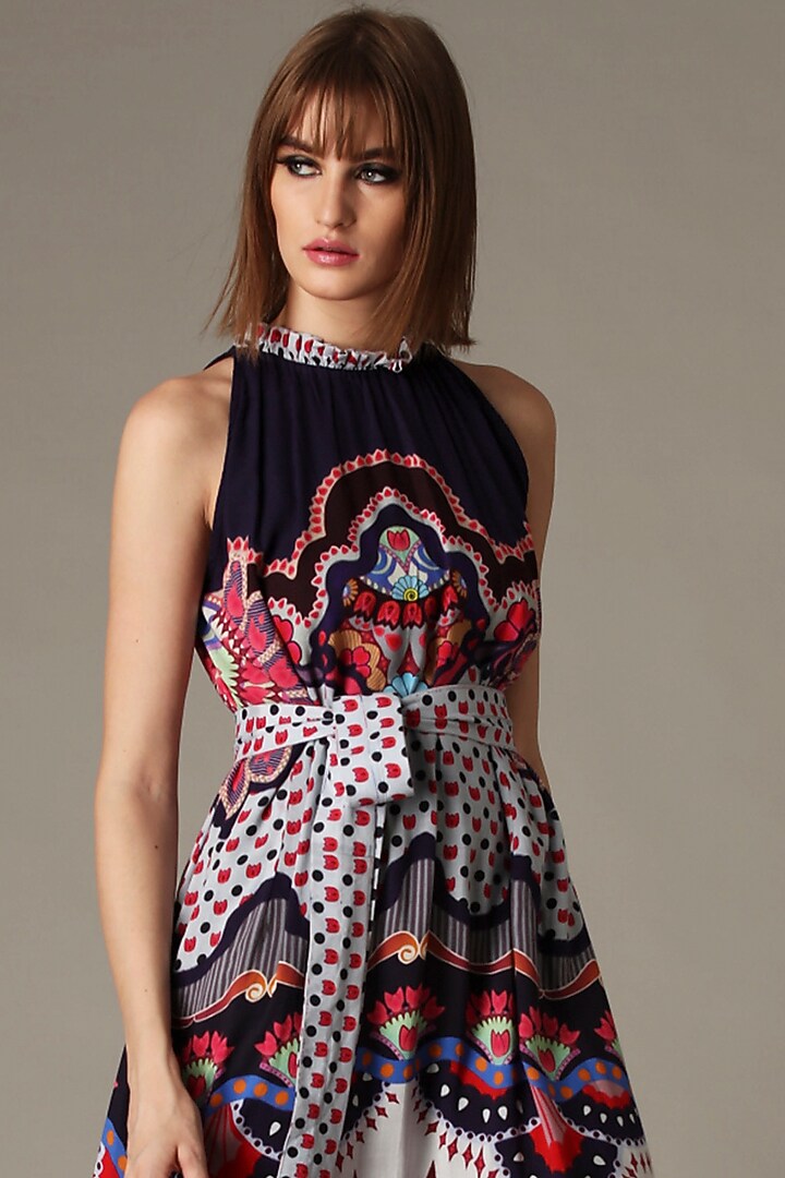 Midnight Purple Folk Printed Vacation Dress by Alpona Designs at Pernia's Pop Up Shop