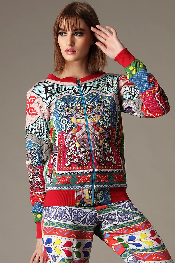 Multi-Colored Folk Printed Jacket by Alpona Designs