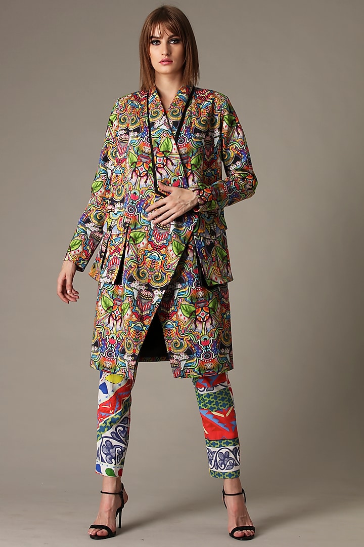 Multi-Colored Digital Printed Jacket by Alpona Designs