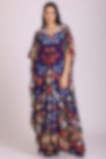 Multi-Coloured Floral Printed Kaftan Dress by Alpona Designs at Pernia's Pop Up Shop