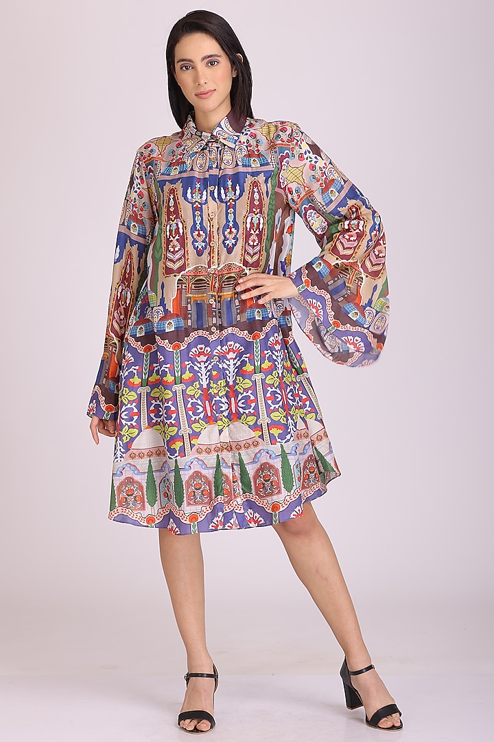 Multi-Colored Printed Dress by Alpona Designs