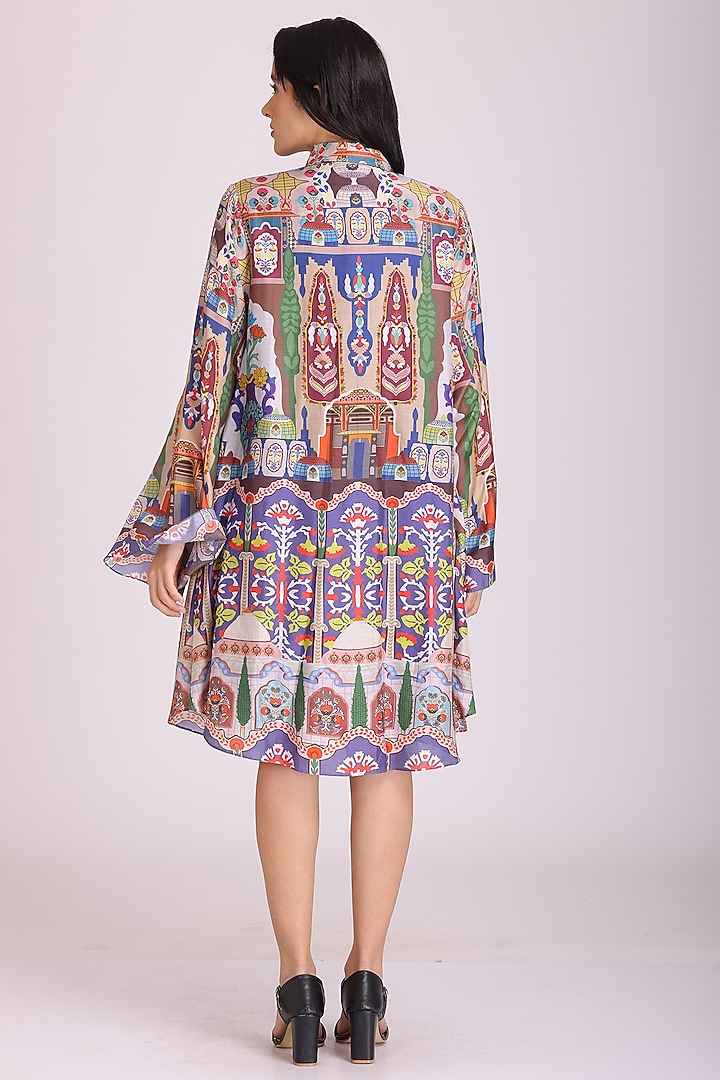 Multi-Colored Printed Vacation Dress by Alpona Designs at Pernia's Pop Up Shop