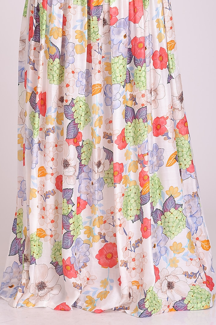 White Printed Vacation Dress by Alpona Designs at Pernia's Pop Up Shop