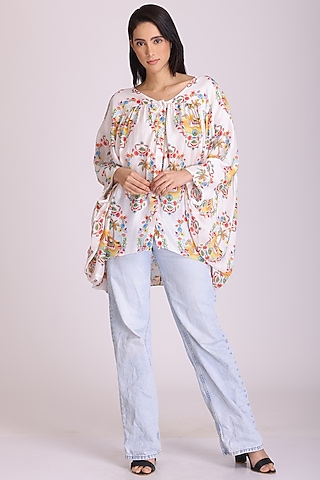 White Printed Top by Alpona Designs