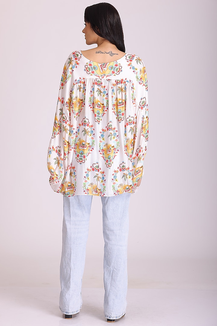 White Printed Top by Alpona Designs at Pernia's Pop Up Shop