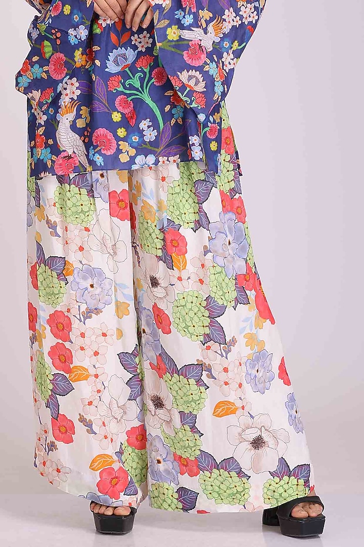 Blue Floral Printed Tunic Set by Alpona Designs at Pernia's Pop Up Shop