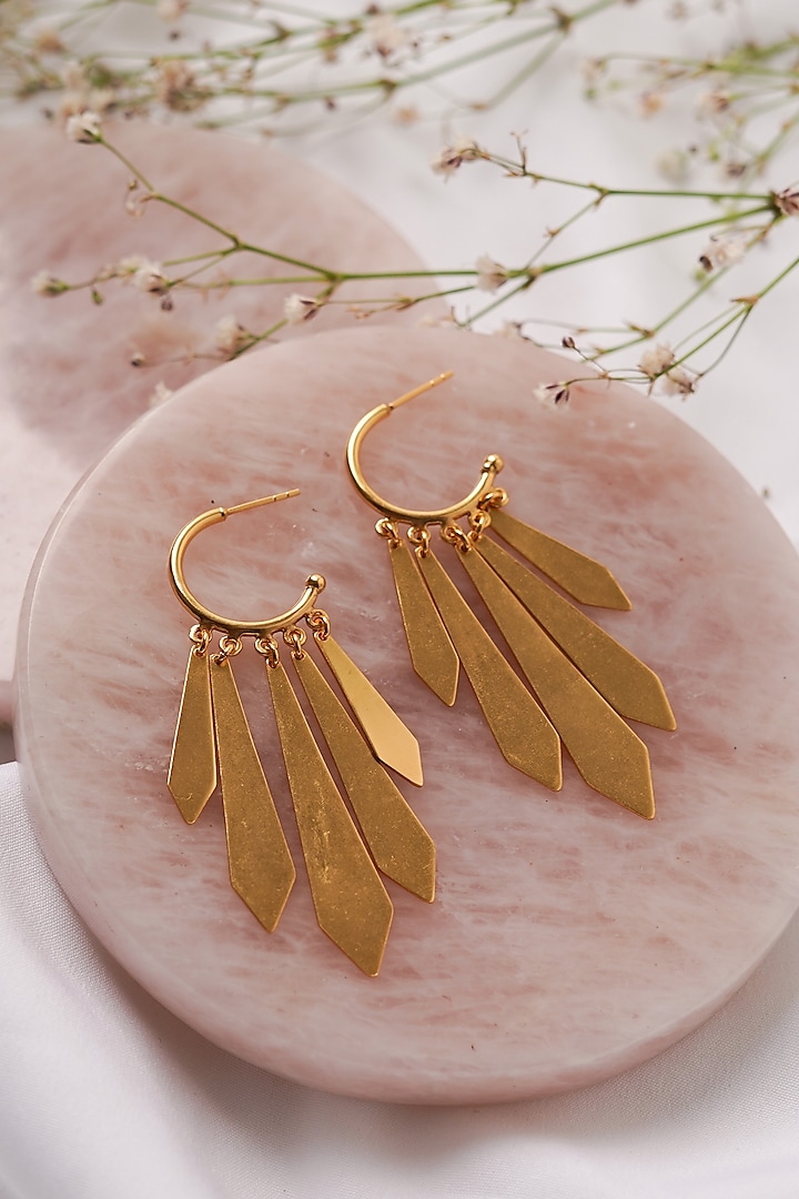 Gold Plated Handmade Dangler Earrings by ALSO - A Look to Stand Out