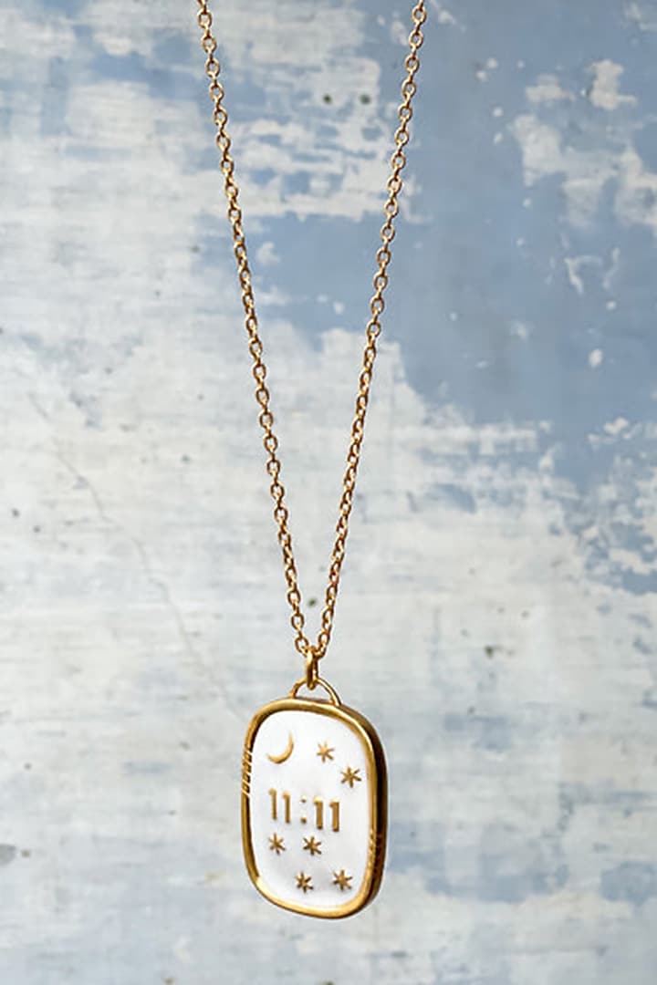 Gold Finish Enameled Necklace by ALSO - A Look to Stand Out