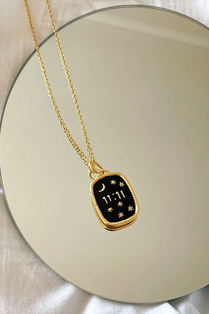 Gold Finish Enameled Necklace by ALSO - A Look to Stand Out