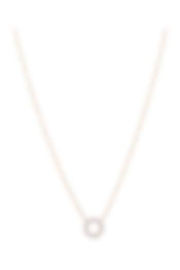 Gold Finish Zircon Circle Necklace In Sterling Silver by ALSO - A Look to Stand Out