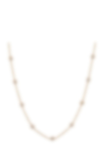 Gold Finish Cubic Zirconia Necklace In Sterling Silver by ALSO - A Look to Stand Out