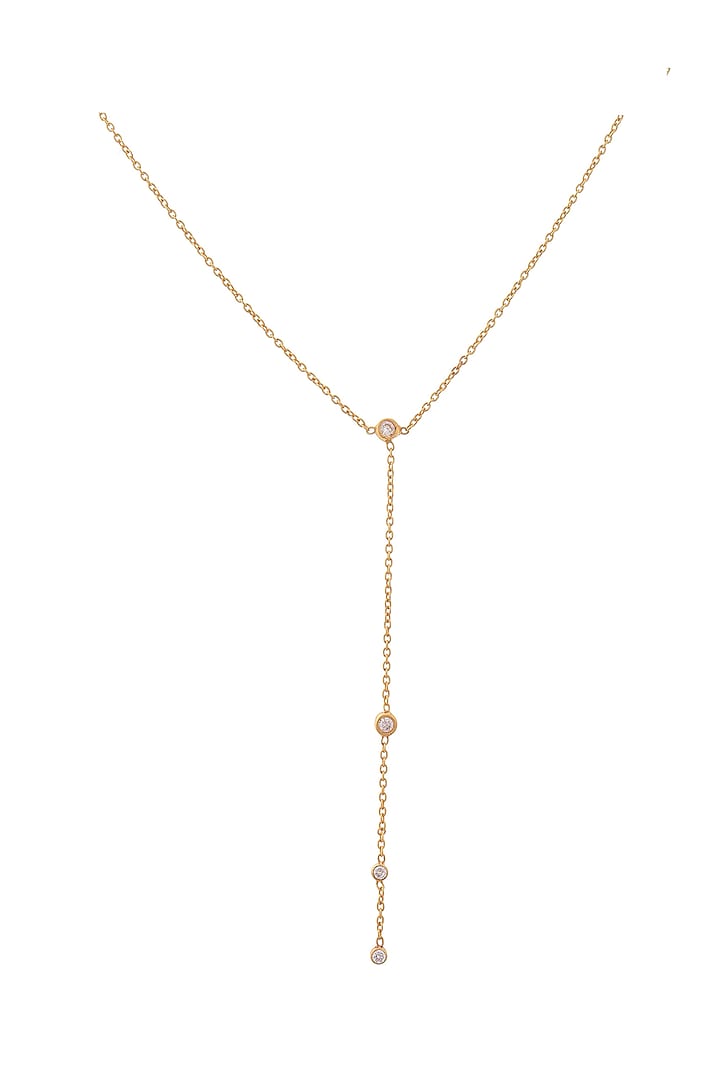 Gold Plated Long Necklace In Sterling Silver by ALSO - A Look to Stand Out