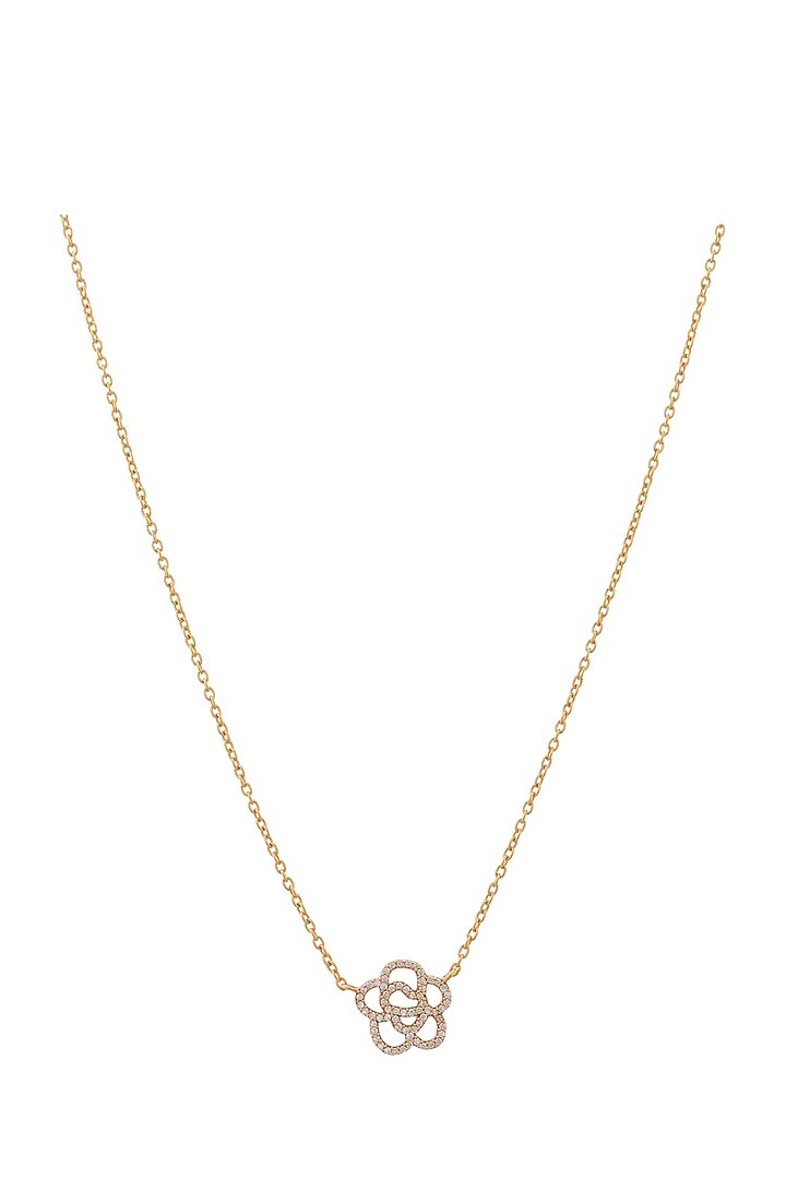 Gold Plated Rose Necklace In Sterling Silver by ALSO - A Look to Stand Out