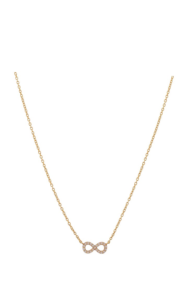 Gold Finish Infinity Necklace In Sterling Silver by ALSO - A Look to Stand Out