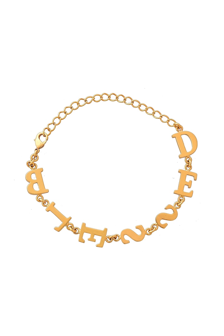 Gold Finish Name Bracelet by ALSO - A Look to Stand Out