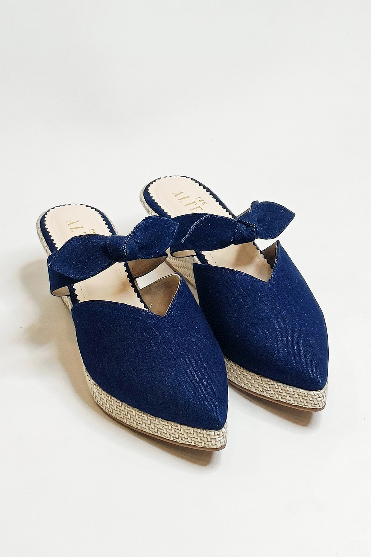 Blue Jute & Denim Pointed Style Wedges by The Alter at Pernia's Pop Up Shop