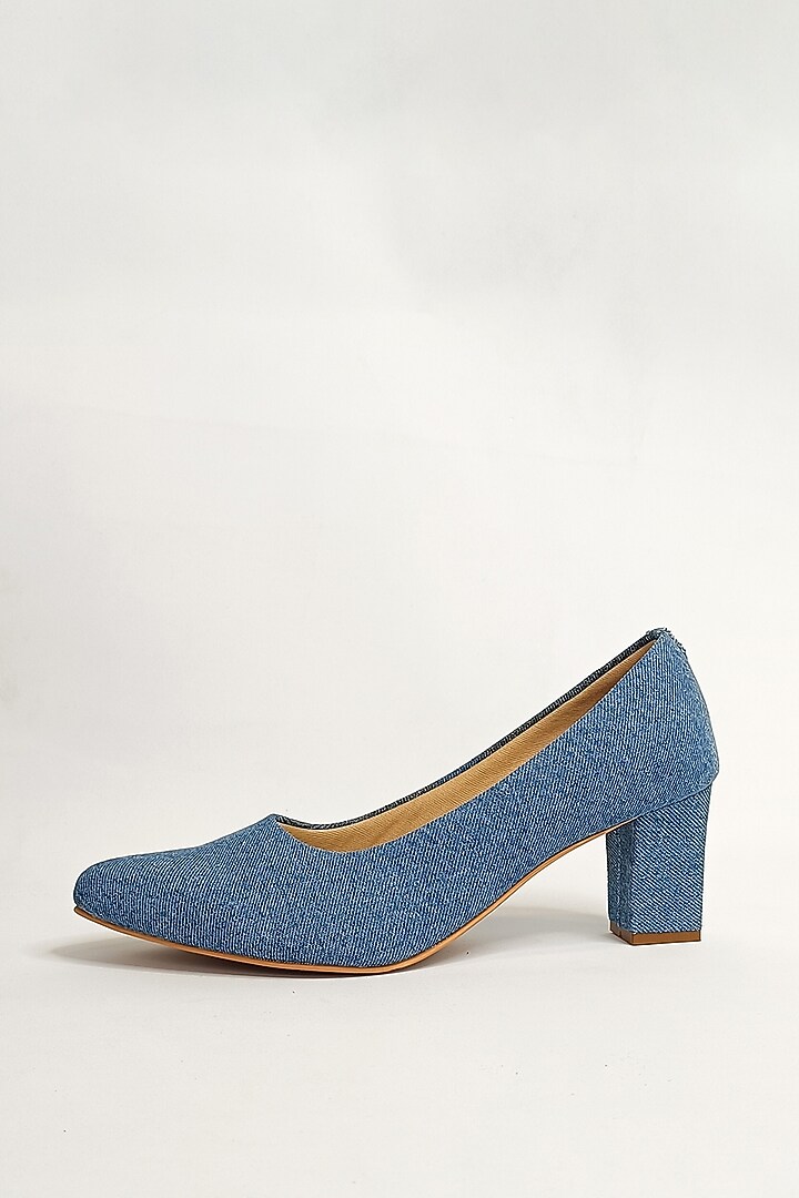 Blue Denim Pointed Pumps by The Alter at Pernia's Pop Up Shop