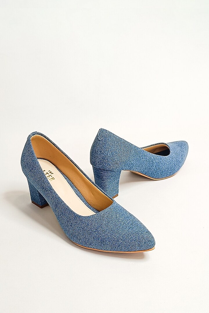 Blue Denim Pointed Pumps by The Alter at Pernia's Pop Up Shop