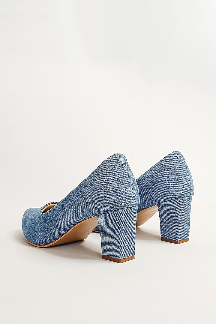 Blue Denim Pointed Pumps by The Alter at Pernia's Pop Up Shop