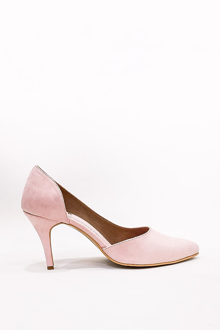Pink Suede Pointed Pumps by The Alter at Pernia's Pop Up Shop
