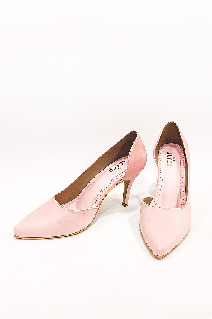 Pink Suede Pointed Pumps by The Alter at Pernia's Pop Up Shop
