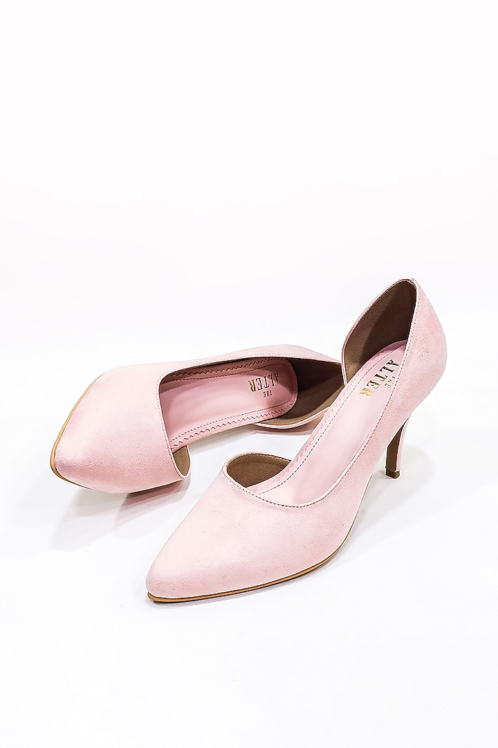 Pink Suede Pointed Pumps by The Alter at Pernia's Pop Up Shop