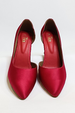 Red Satin Pumps by The Alter