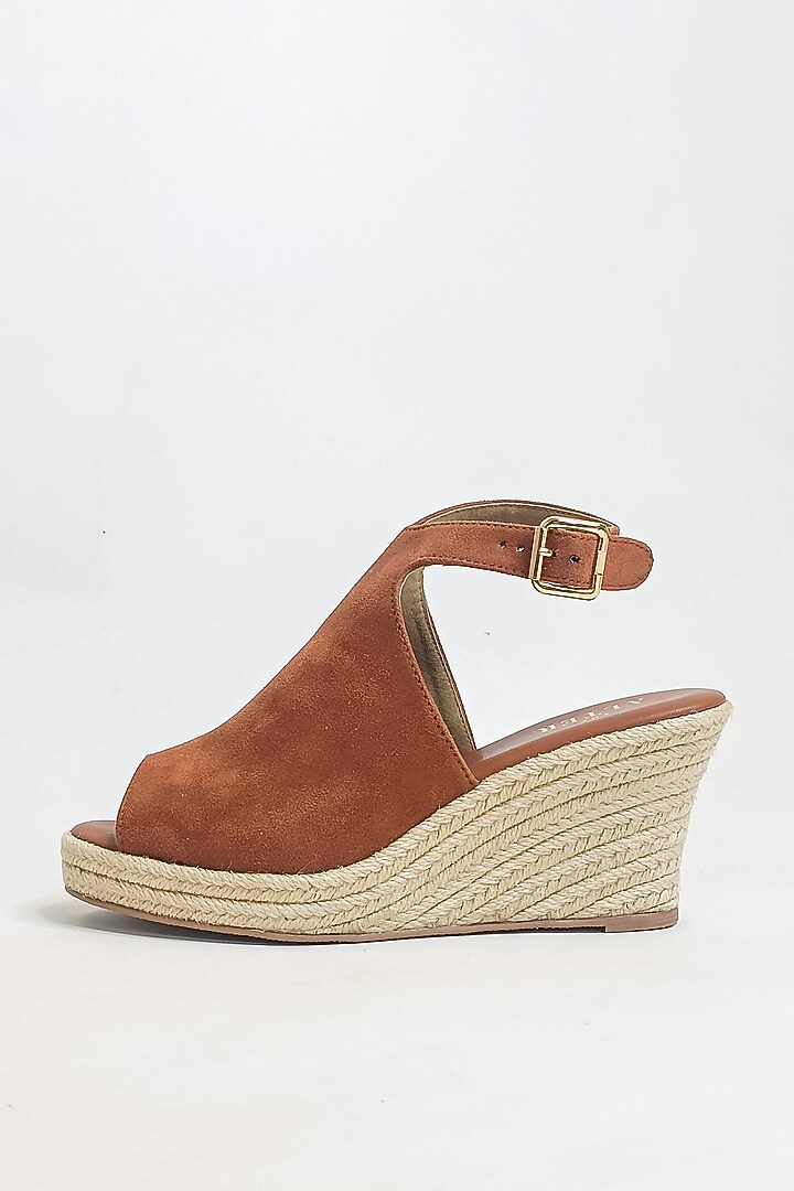 Tan Suede & Jute Mule Style Wedges by The Alter at Pernia's Pop Up Shop
