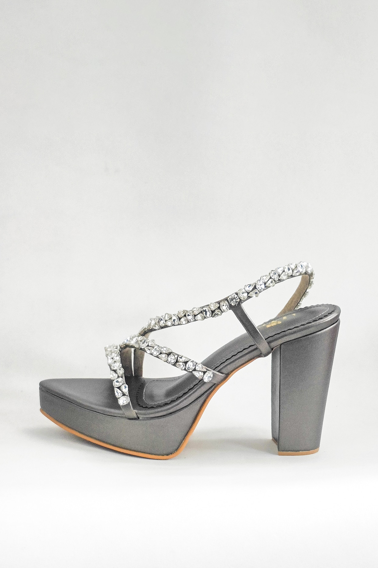 Grey platform heels best sale