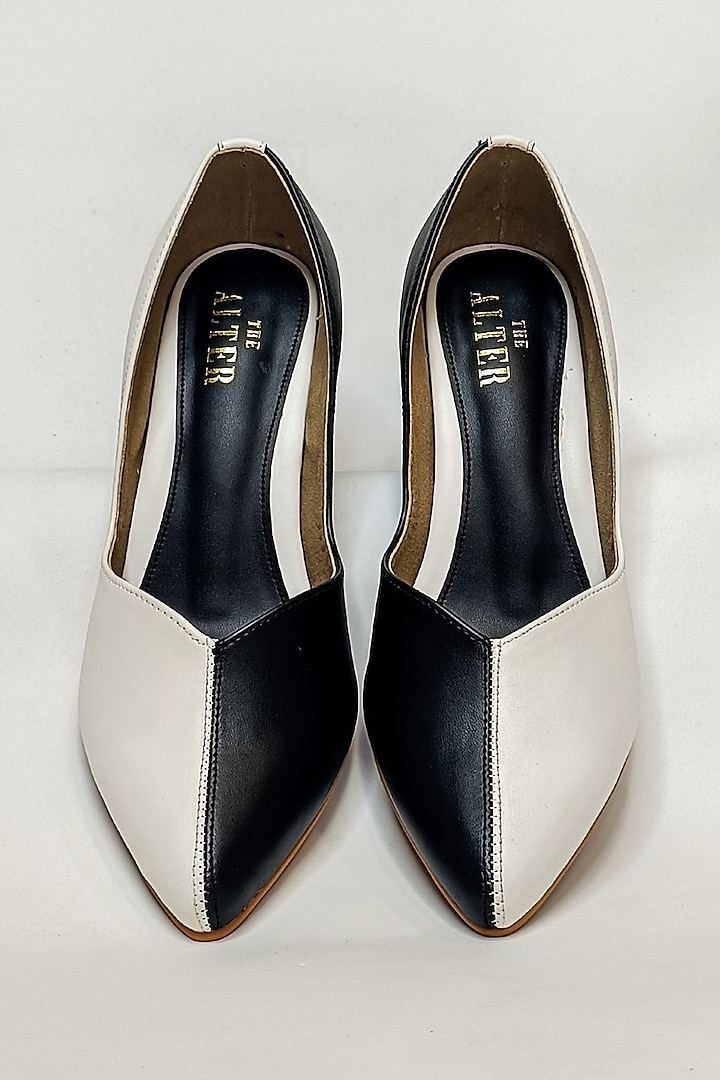 Black & White Faux Leather Pumps by The Alter