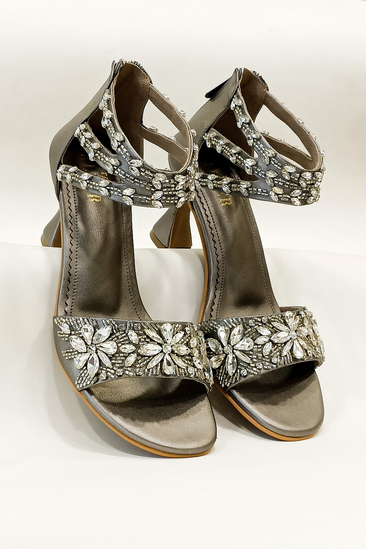 Grey on sale embellished heels