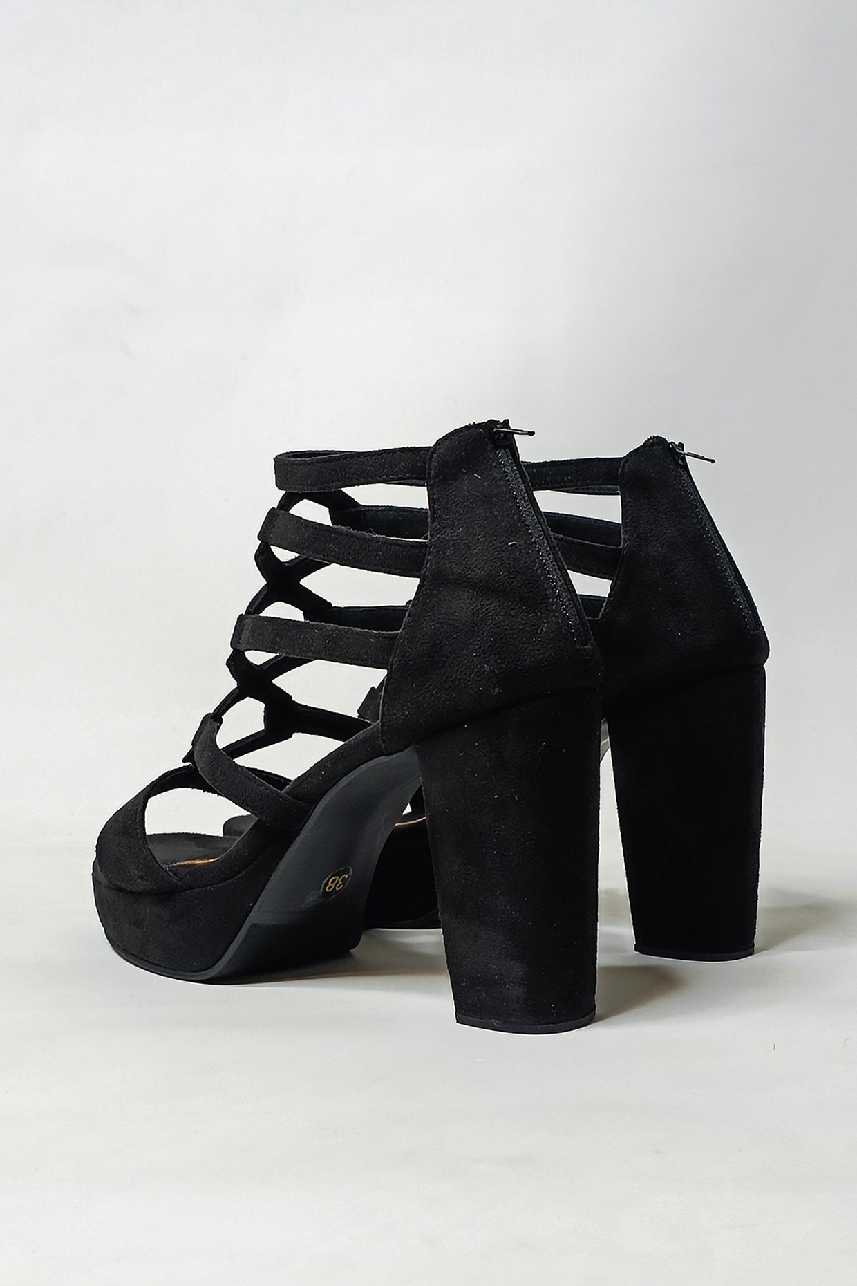 GLADIATOR BLOCK Black Heels | Black Block Heels | Black Slingback Shoes