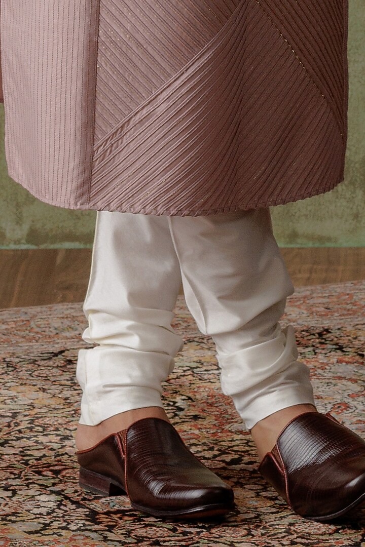Lilac Cotton Silk Kurta Set by ALLUR at Pernia's Pop Up Shop