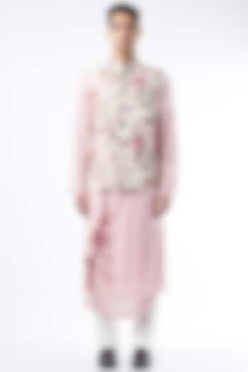 Off-White Pure Linen Bundi Jacket by ALLUR at Pernia's Pop Up Shop