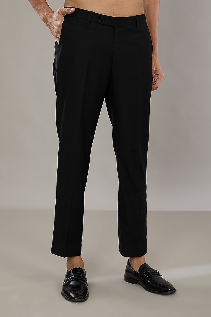 Black Suiting Wedding Indowestern Set by AL USTAAD at Pernia's Pop Up Shop