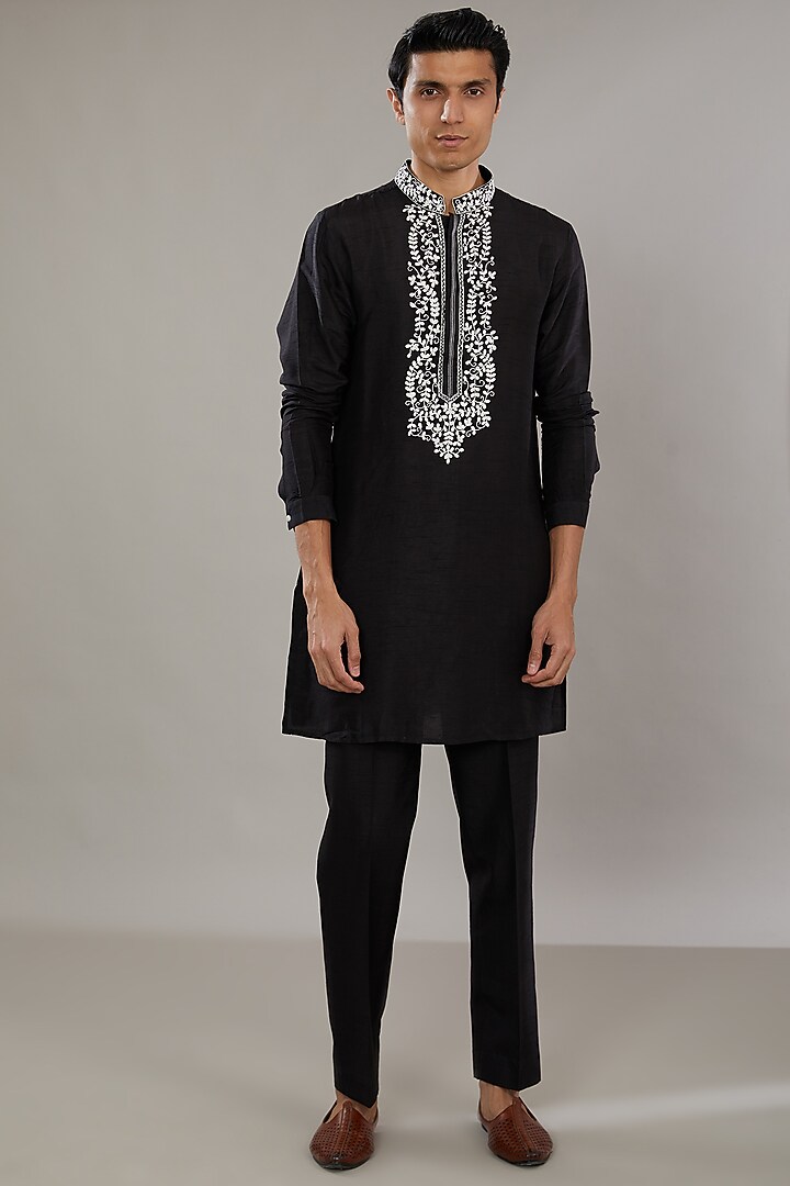 Green Jacquard Embroidered Wedding Indowestern Set by AL USTAAD at Pernia's Pop Up Shop