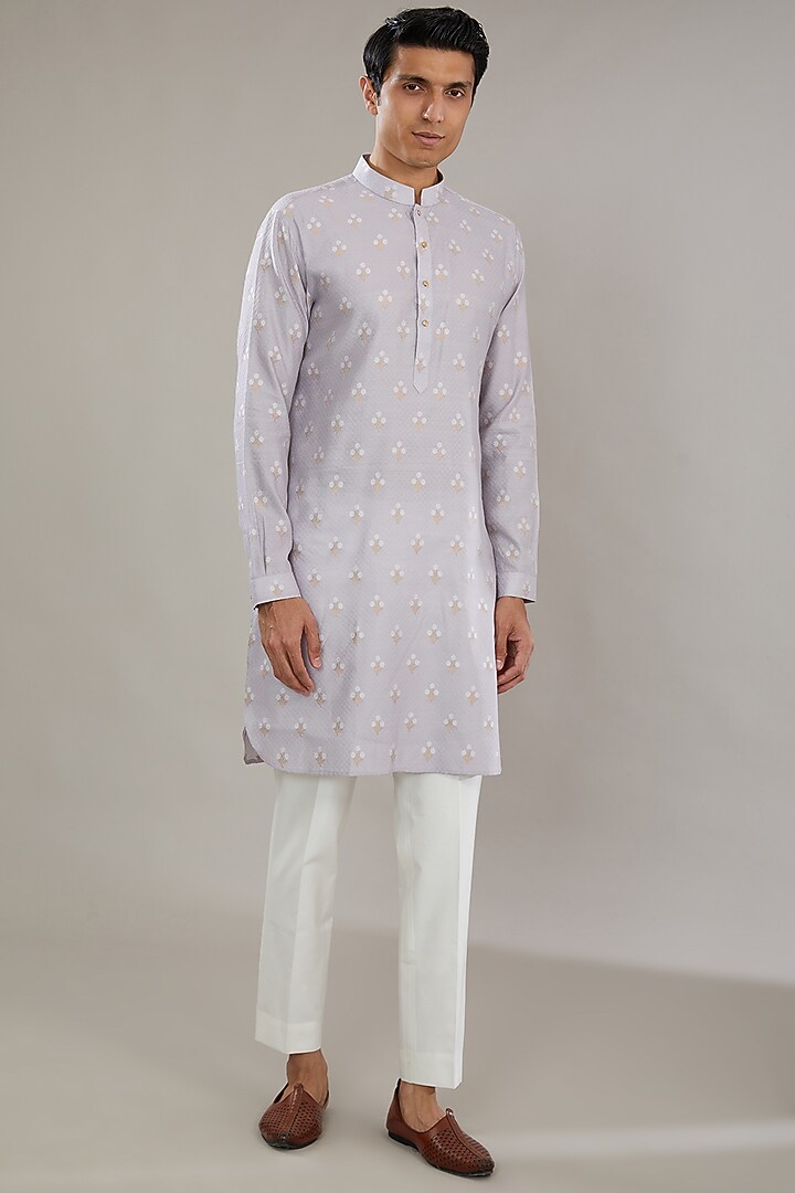 Purple Brocade Embroidered Bundi Set by AL USTAAD at Pernia's Pop Up Shop