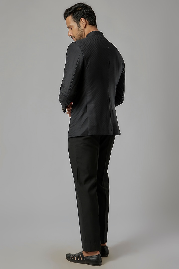 Grey Suiting Fabric Wedding Bandhgala Set by AL USTAAD at Pernia's Pop Up Shop