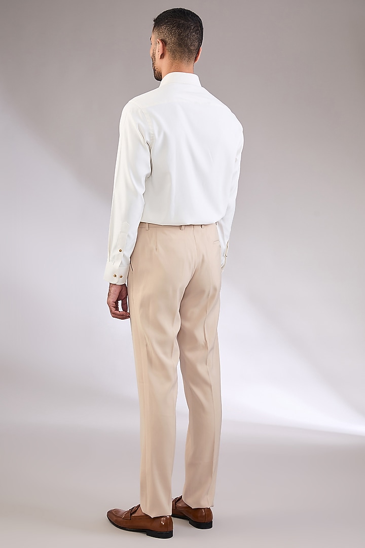 Ivory Italian Machine Embroidered Tuxedo Set by AL USTAAD at Pernia's Pop Up Shop
