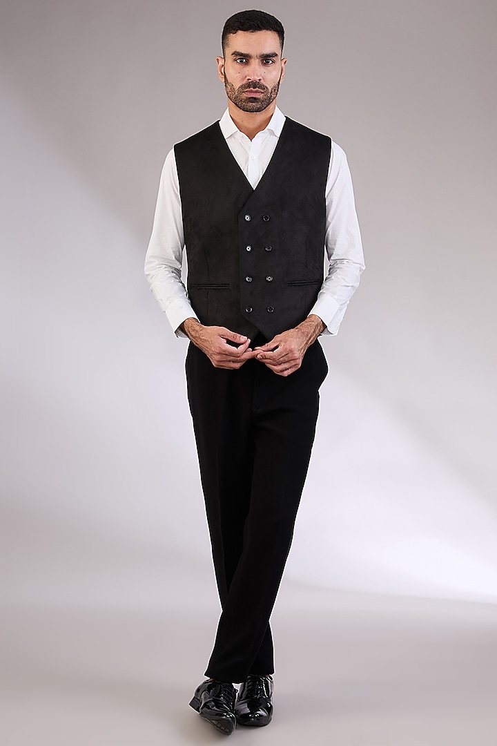 Light Grey Wool Blazer With Waistcoat by AL USTAAD at Pernia's Pop Up Shop