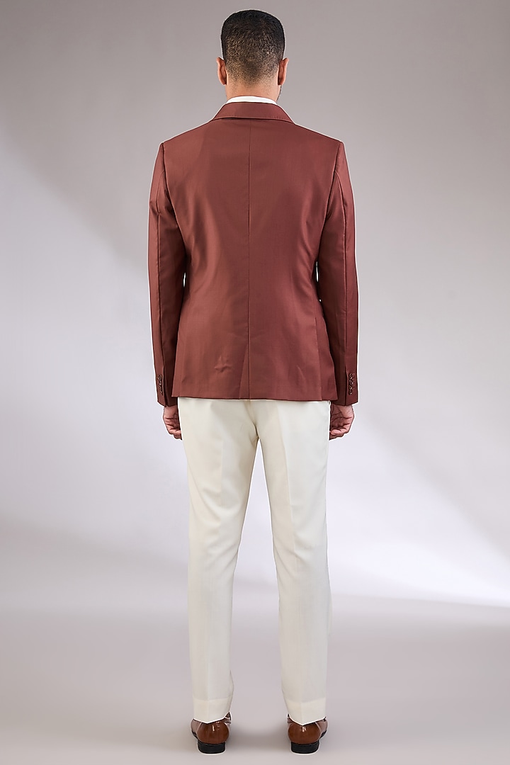 Rust Wool Blazer Set by AL USTAAD at Pernia's Pop Up Shop