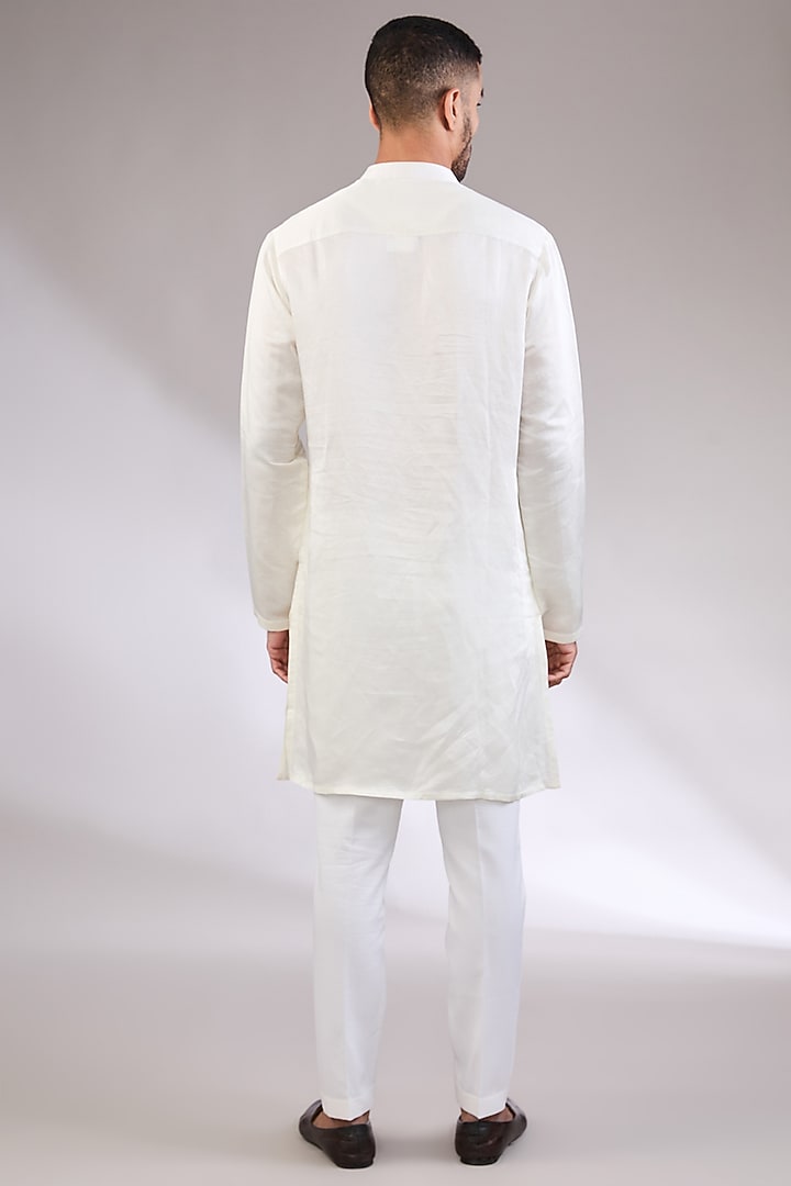 Yellow Silk Pearl Embroidered Groom Bandhgala Set by AL USTAAD at Pernia's Pop Up Shop